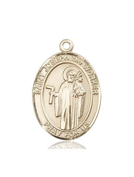 Medalla de San José Obrero en oro de 14kt