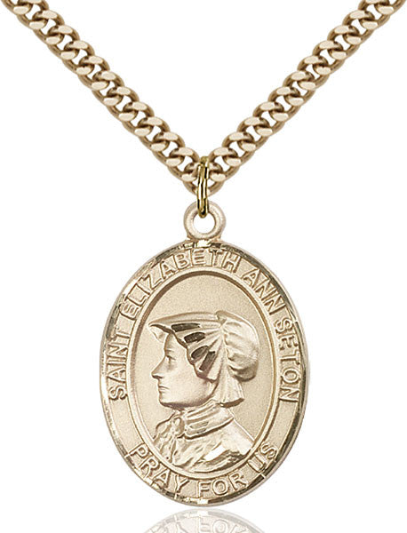 Colgante St. Elizabeth Ann Seton chapado en oro