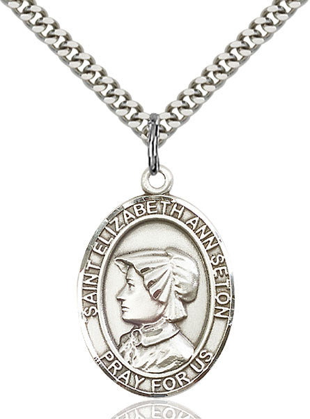 Colgante de plata de ley de Santa Isabel Ana Seton