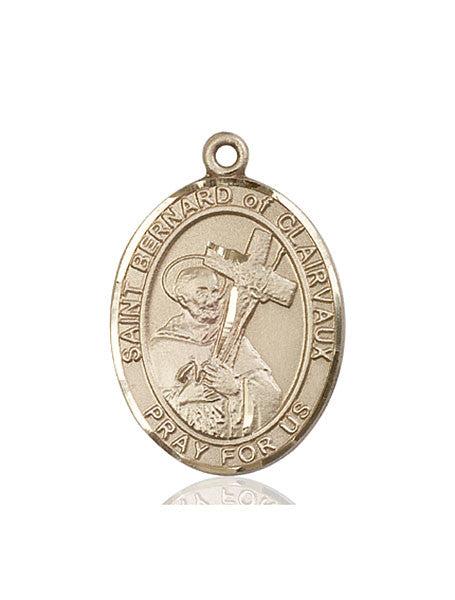 Medalla de San Bernardo de Clairvaux en oro de 14kt