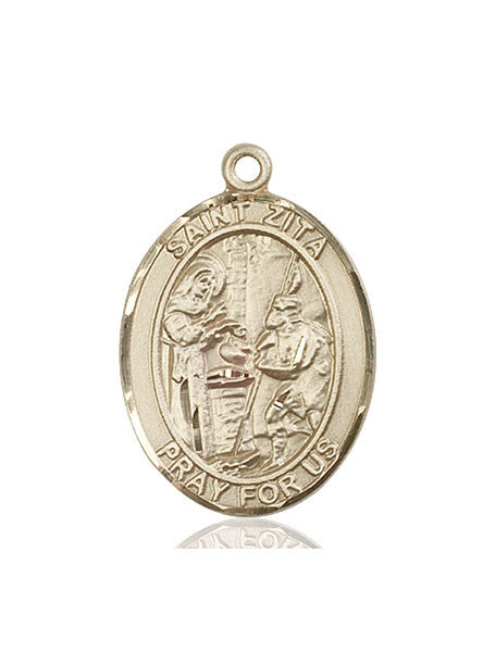 Medalla de Santa Zita en oro de 14kt