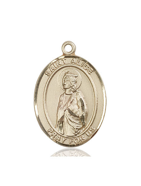 Medalla de Santa Alicia en oro de 14 kt