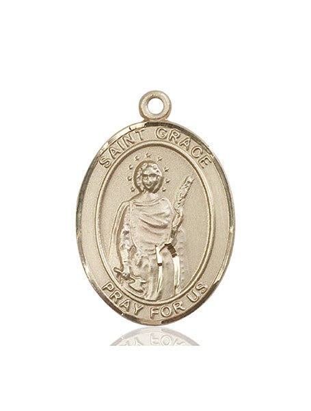 Medalla de Santa Gracia en oro de 14kt