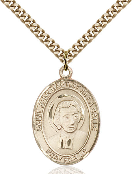 Colgante San Juan Bautista de La Salle bañado en oro