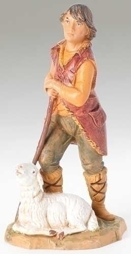 Paul, Shepherd with Sheep, 5" Scale [Fontanini]
