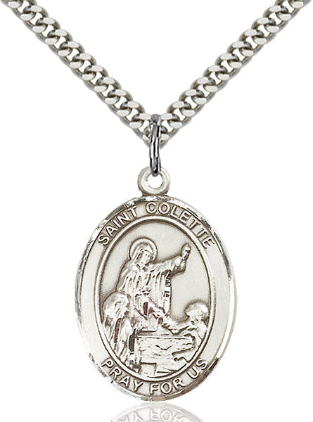 Colgante de plata de ley de Santa Colette