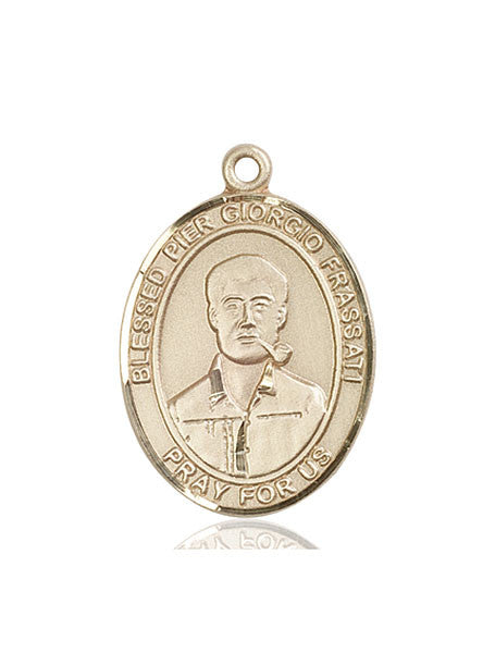 Medalla Beato Pier Giorgio Frassati en oro de 14kt