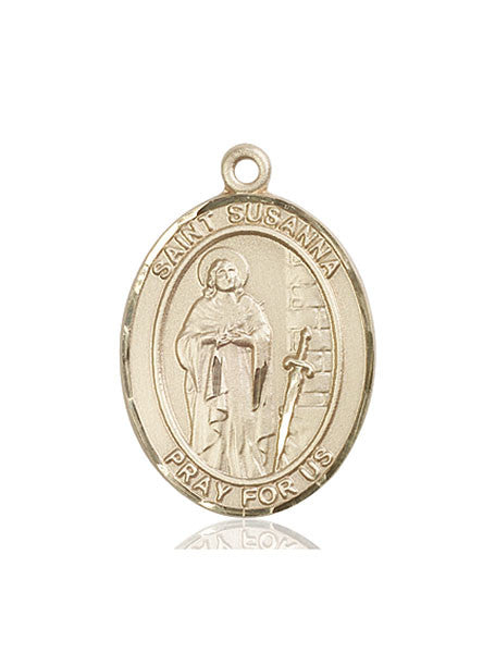 Medalla de Santa Susana en oro de 14kt