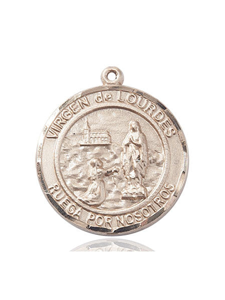 14kt Gold Virgen de Lourdes Medal