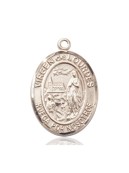 14kt Gold Virgen del Lourdes Medal