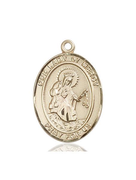 14kt Gold O/L of Mercy Medal