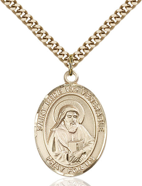 Gold Filled St. Bede the Venerable Pendant