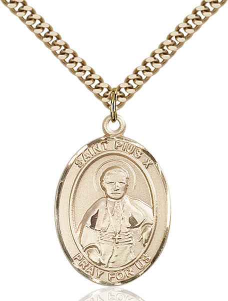 Gold Filled St. Pius X Pendant