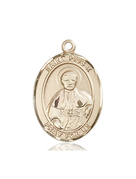 Medalla de San Pío X en oro de 14 kt