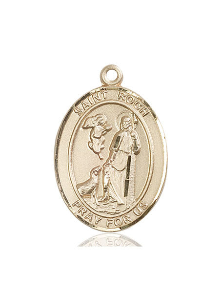 Medalla de San Roque en oro de 14kt