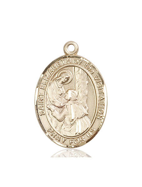 Medalla de Santa Isabel de la Visitación en oro de 14kt