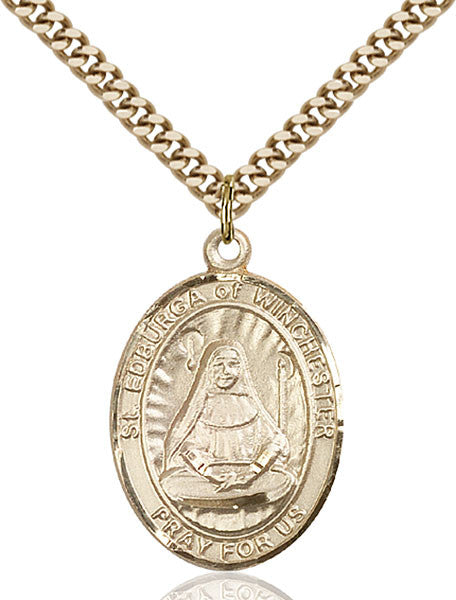 Gold Filled St. Edburga of Winchester Pendant