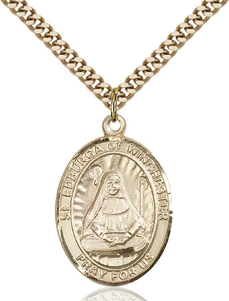 Colgante de Santa Edburga de Winchester bañado en oro