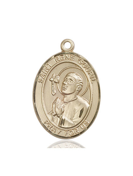 Medalla St. Rene Goupil de oro de 14 kt