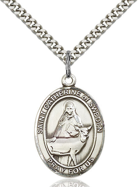 Colgante Santa Catalina de Suecia en Plata de Ley