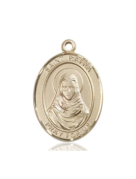 Medalla de San Rafta de oro de 14 kt