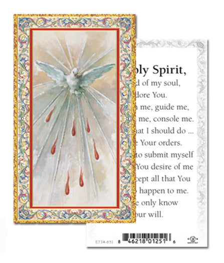Tarjeta de oración del Espíritu Santo