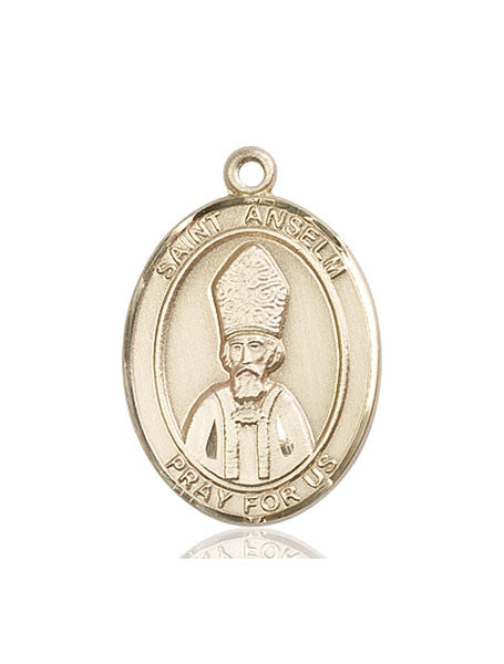 Medalla de San Anselmo de Canterbury en oro de 14kt
