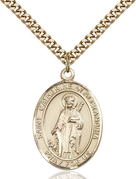 Colgante de Santa Catalina de Alejandría bañado en oro