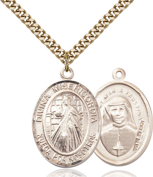 Colgante Divina Misericordia Gold Filled