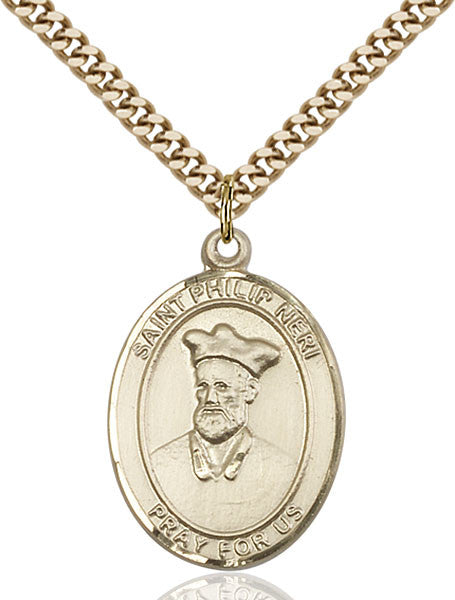 Colgante de San Felipe Neri bañado en oro