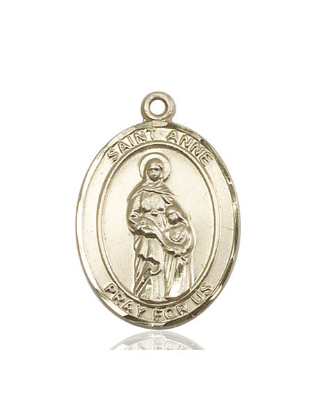 Medalla de Santa Ana de oro de 14 kt