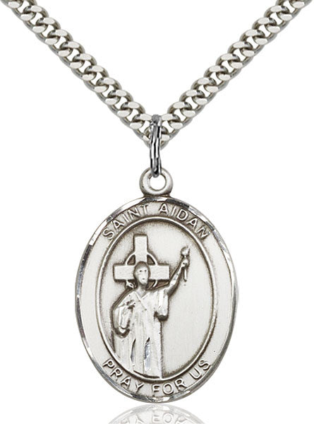 Colgante de plata de ley de San Aidan de Lindesfarne