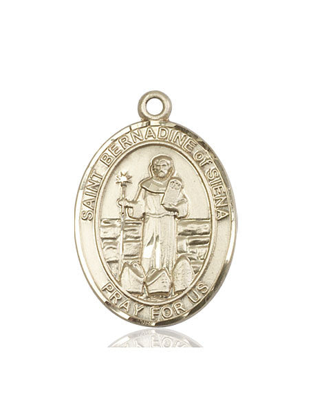 Medalla de San Bernardino de Siena en oro de 14kt