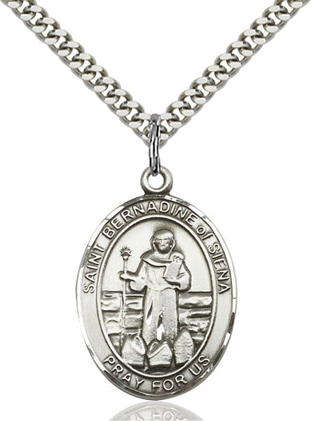 Colgante San Bernardino De Siena En Plata De Ley