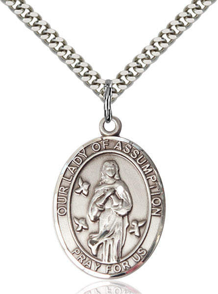 Sterling Silver O/L Of Assumption Pendant