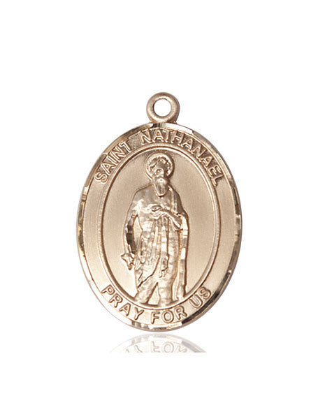Medalla de San Natanael en oro de 14kt