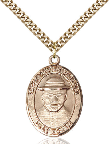 Gold Filled St. Damien of Molokai Pendant