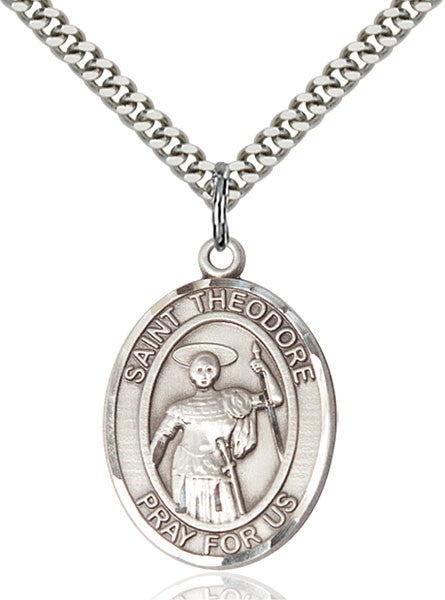 Sterling Silver St. Theodore Stratelates Pendant