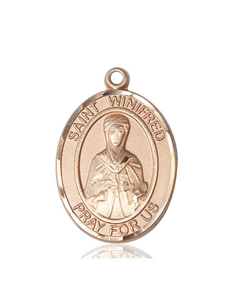 Medalla de oro de 14 quilates de Santa Winifred de Gales