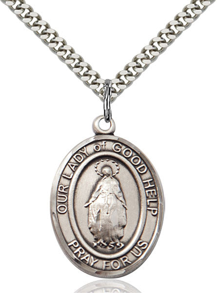 Sterling Silver O/L Of Good Help Pendant