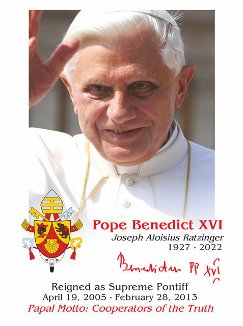 Commemorative Pope Benedict XVI Prayer Card