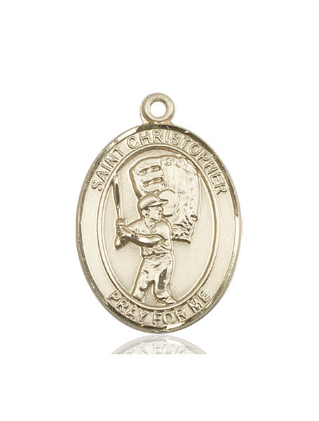 Medalla de béisbol/San Cristóbal de oro de 14 kt