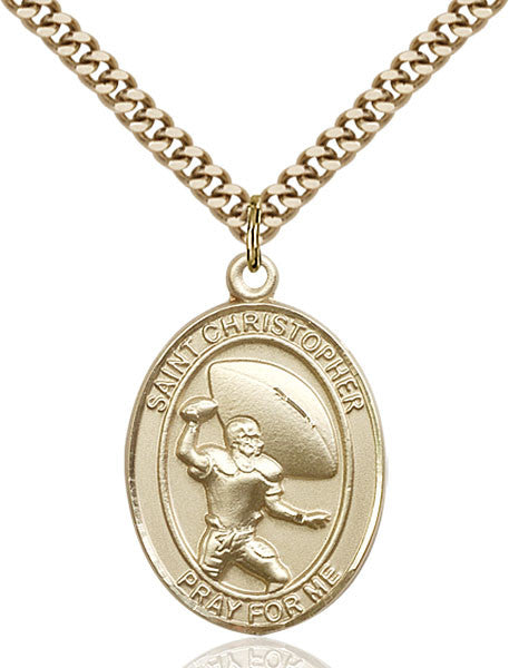 Gold Filled St. Christpher / Football Pendant