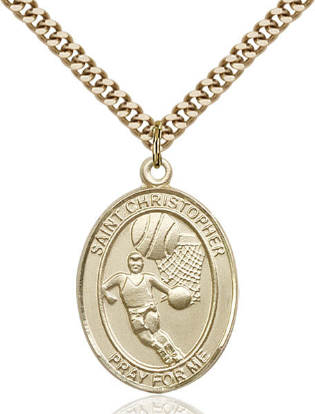 Gold Filled St. Christopher/Basketball Pendant