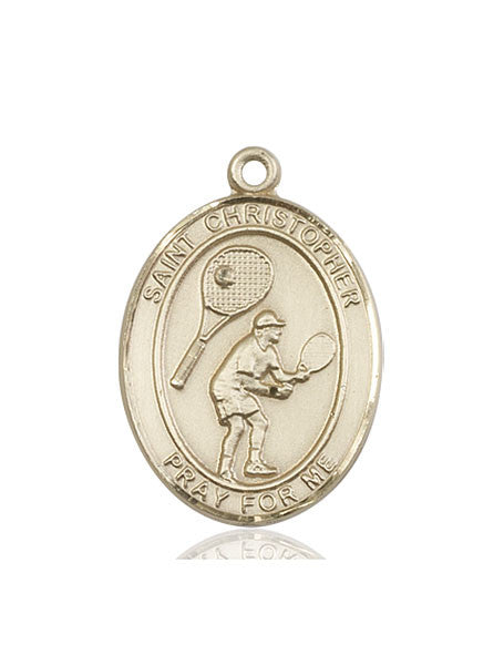 14kt Gold St. Christopher/Tennis Medal