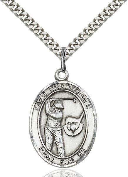 Sterling Silver St. Christopher / Golf Pendant