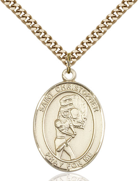 Gold Filled St. Christopher/Softball Pendant