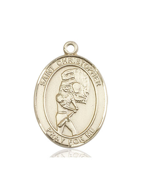 Medalla de sóftbol/San Cristóbal de oro de 14 kt