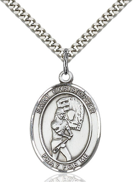 Sterling Silver St. Christopher/Softball Pendant