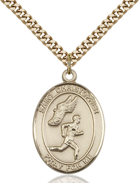 Gold Filled St. Christopher/Track&Field Pendant